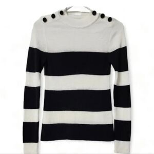 ANINE BING Striped Sweater with buttons details. Lightly worn. Sz XS